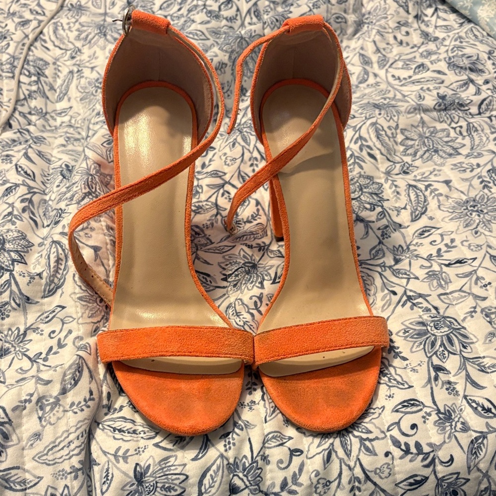Elegant Orange Strappy Heels